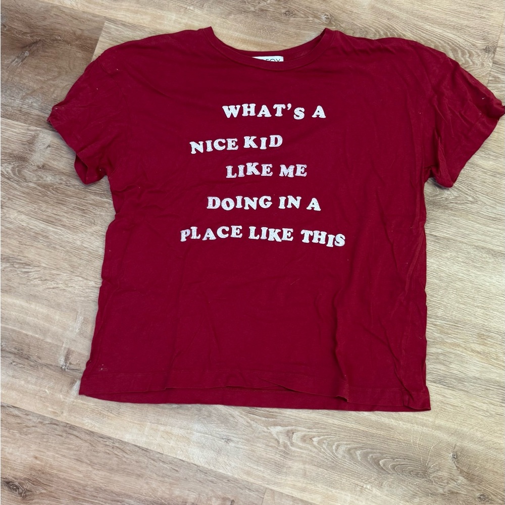 Wildfox Red Short Sleeve Tee Relaxed Fit - Picture 2 of 3